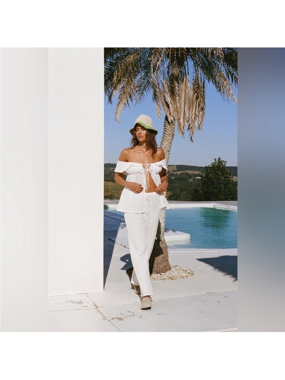 Sabo Skirt White Knitted Summer Pants